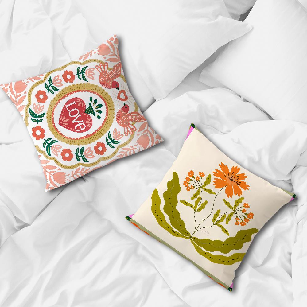 love flower fashion pattern cushion cover Comfortable soft Pillow Case for Sofa Living Room Home office Decor Protective Covers