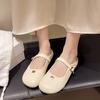 French bag head Mary Jane half slippers women's outer wear 2025 summer new single shoes lazy one pedal cool slippers