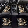 4pcs Set Elegant Butterfly Car Floor Mats with Anti-Slip Design, Soft Velvet-Like Texture (Durable Fabric) - Golden & Black Luxury Pattern