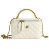 Pu Small Box Handbag With Quilted Design And Chain Handle For Urban Fashion