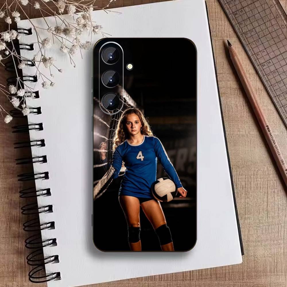 

Painted Volleyball Phone Case For Samsung Galaxy A73,21,22,32,71,53,52,51,80,5G Soft Black Cover Samsung a20s