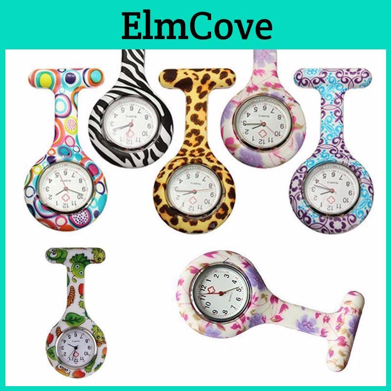 Round Dial Silicone Quartz Stainless Fob Woman Quartz Pocket Watch Nurse Watch Fob Hanging Medical