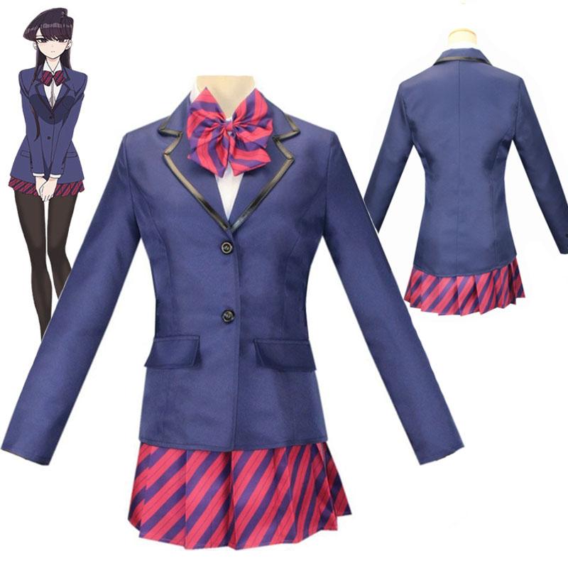 Anime Komi Can‘t Communicate Cosplay Costume Komi Shouko Sailor School Uniform Women Skirt Suit