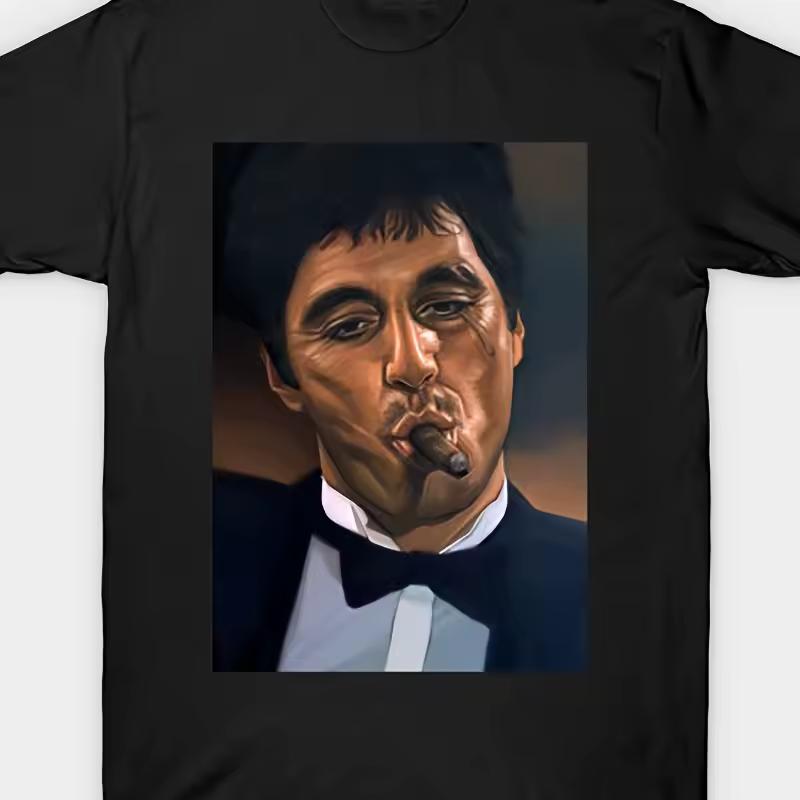 Tony Montana T-shirt Men's Round Neck Black T-shirt Summer New Casual Fashion Unisex T-shirt