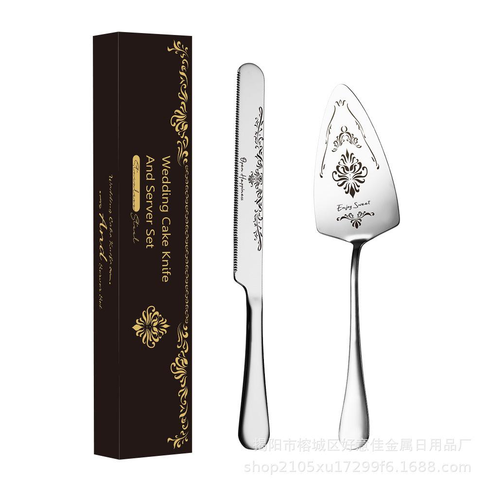 

2 шт. Ніж для хліба з нержавіючої сталі. Лопата для торта. Банкетна вечірка. День народження. Весільний посуд. Костюм.