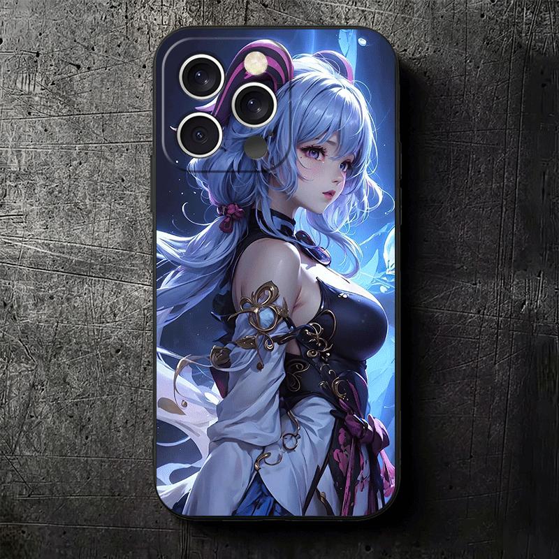 Genshin Impact Ganyu Soft Phone Case for iPhone 16 16E 17 Air 15 Pro Max 14 Plus 13 Mini 11 12 7 Black Cover Back Shell