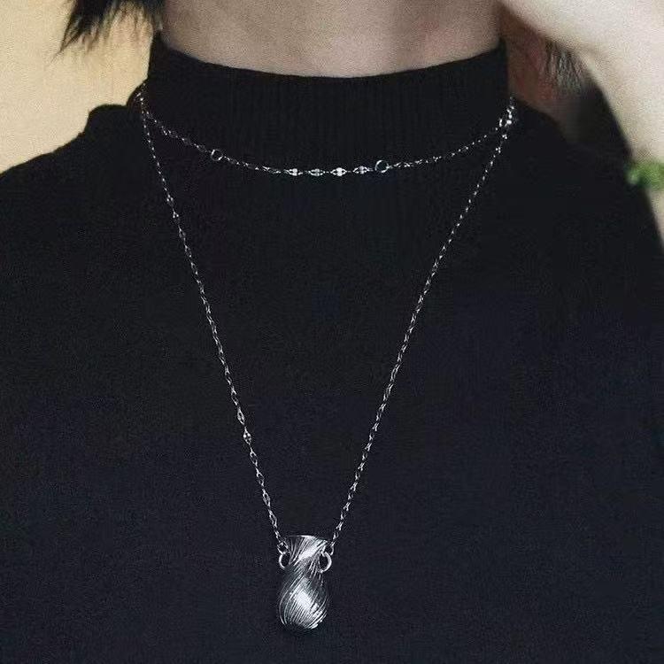 Elegante Silber-Skizzen-Vase Anhänger Halskette - 2025 Kollektion: Vielseitiger High-End-Schmuck für Frauen