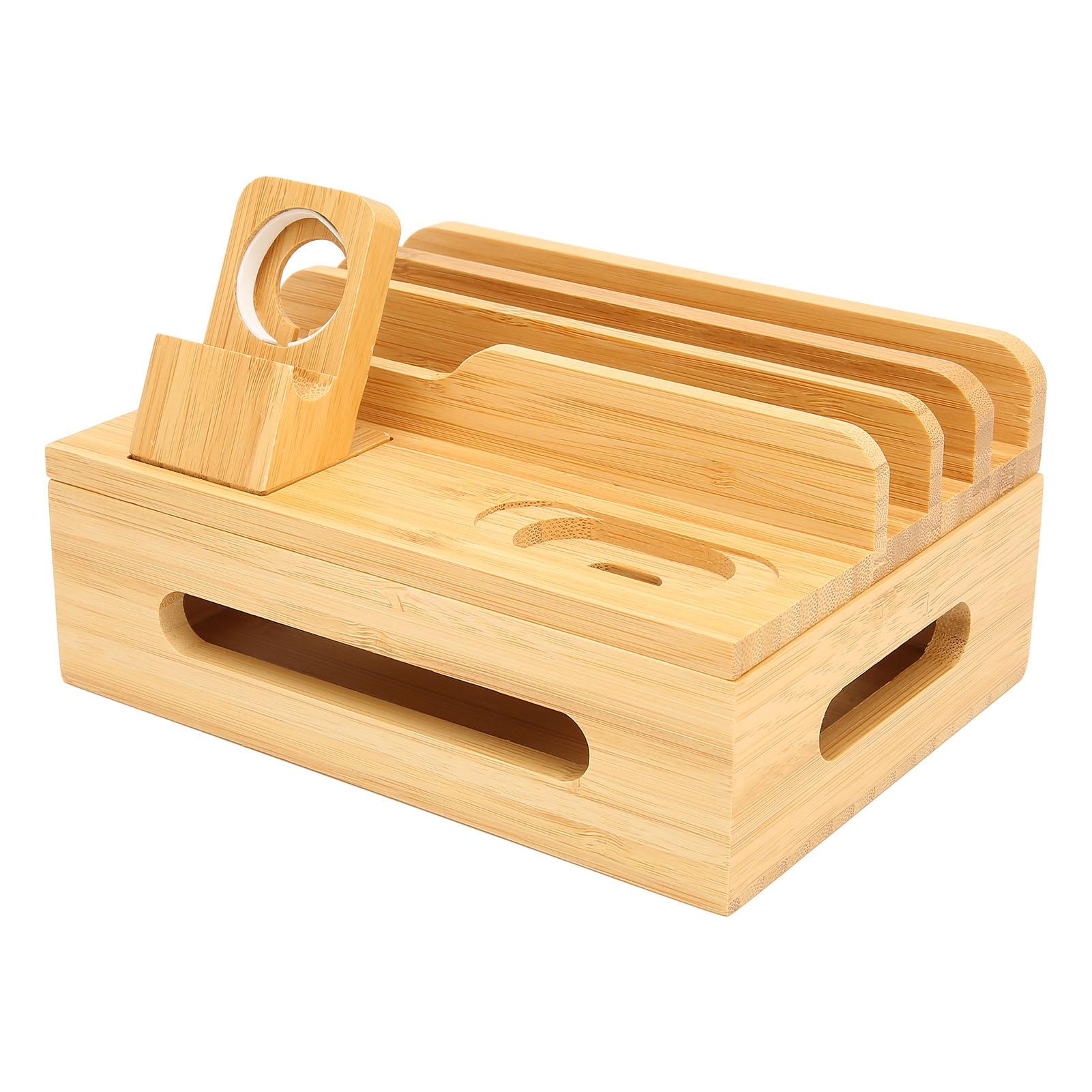 

Бамбуковая станция для зарядки нескольких устройств, док-станция, подставка, стойка для телефона, планшета, часов