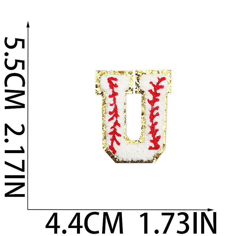 5.5Cm Baseball Pattern English Letter Embroidery Cloth Sticker Ironing Towel Embroidery Letter Patch Sticker Computer Embroidery Chapter Boy