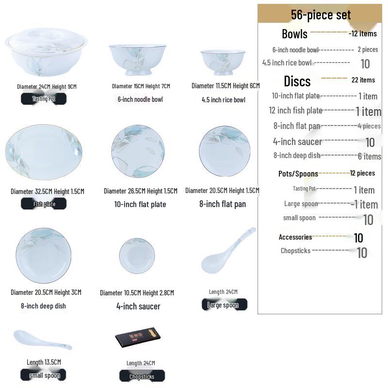 WA Jingdezhen Porcelain Dinnerware Set - Spring s Intent