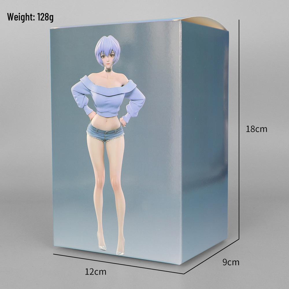 Rei Ayanami Short-haired Schoolgirl Figure: Two-dimensional Standing Pose Desktop Ornament.