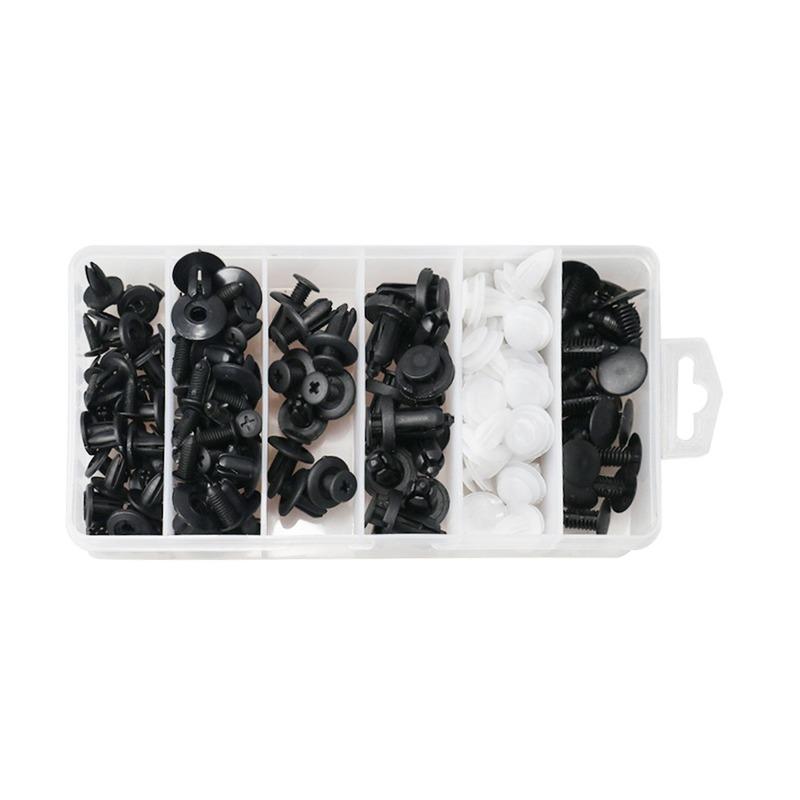 100Pcs Mixed Auto Fastener Clip Car Body Push Retainer Pin Rivet Bumper Door Trim Panel Retainer Fastener Kit Car Accessories