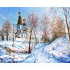 Full Round Diamond Painting Handmade Winter Scenery Cross Stitch 5d Diamond Embroidery House Landscape Decor