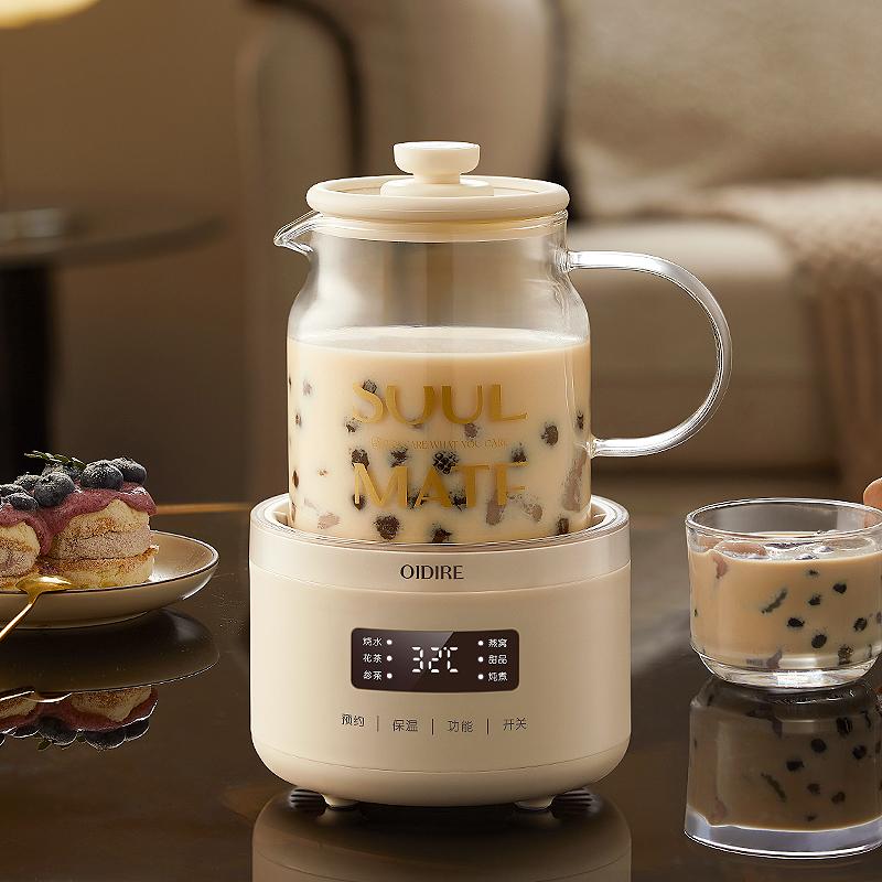 Full Glass Health Pot with 0 Glue for Babies, Multi-functional Boiling Pot, Light Sound, Office Boiling Water, Electric Kettle