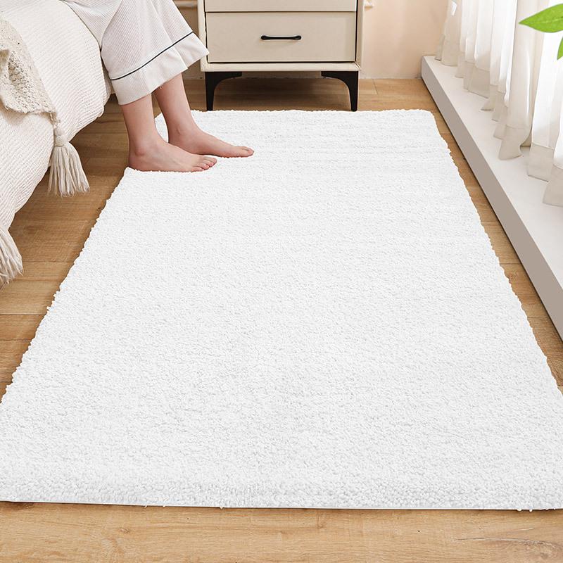 Thickened Bedroom Bedside Carpet Solid Color Flocking Bathroom Absorbent Floor Mat Bay Window Mat Children'S Climbing Mat Plush Foot Mat