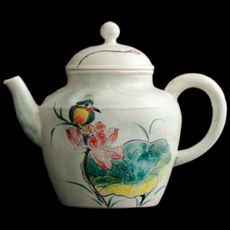 Handmade Kohiki Kingfisher Teapot & Kung Fu Tea Set