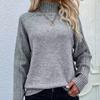 IHUASU Women's Autumn and Winter Solid Colour Sweater High Neck Pullover Loose Women's Solid Colour Sweater