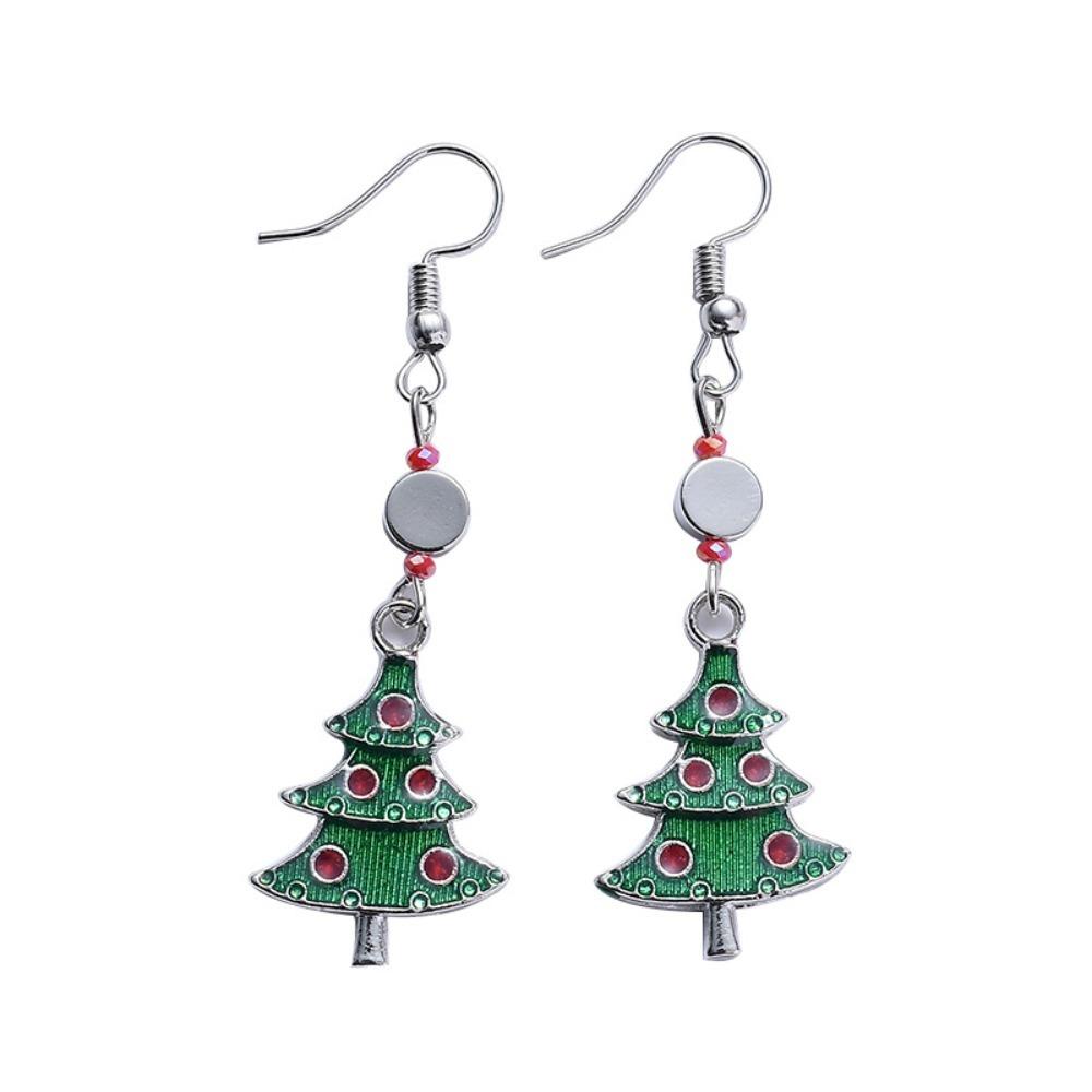 

Pearl Merry Christmas Earrings Rhinestone Christmas Bell Pendant Xmas Dangle Earrings Gift Christmas Tree