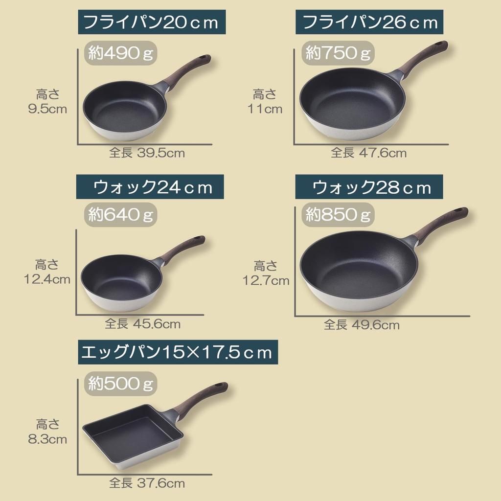 CozyCook Frying Pan Mega Diamond Stone Coating 20cm, IH/Gas Compatible, Lightweight, Non-stick,