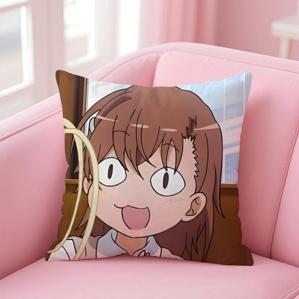 anime A Certain Scientific Railgun Cushion Cover Comfortable Reversible Pillow Cover Ideal for Car Sofa Bedroom & Beyond