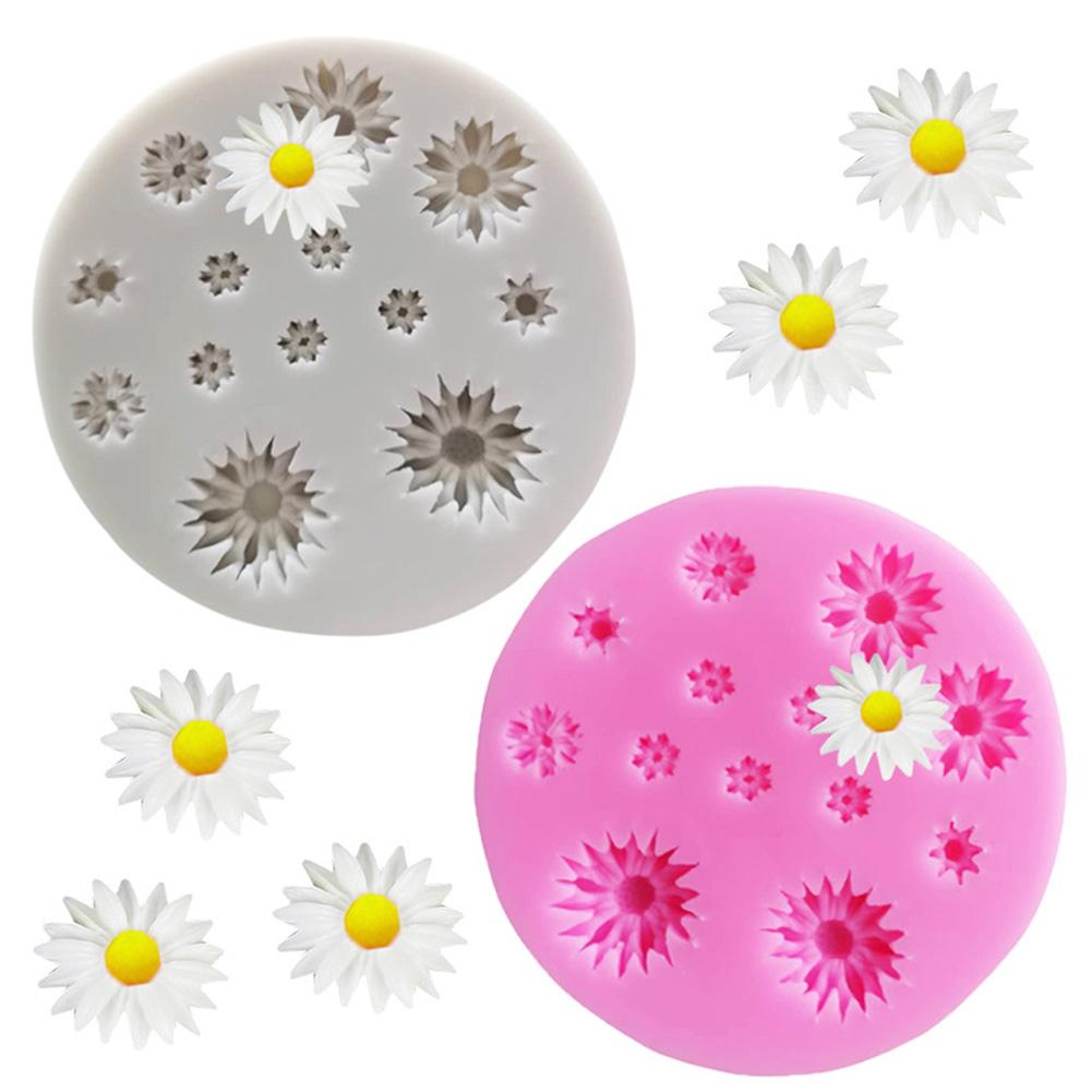 Kleine Gänseblümchen-Chrysanthemen-Silikonform für Kuchen, Dekoration, Fondant, Schokolade, Backform