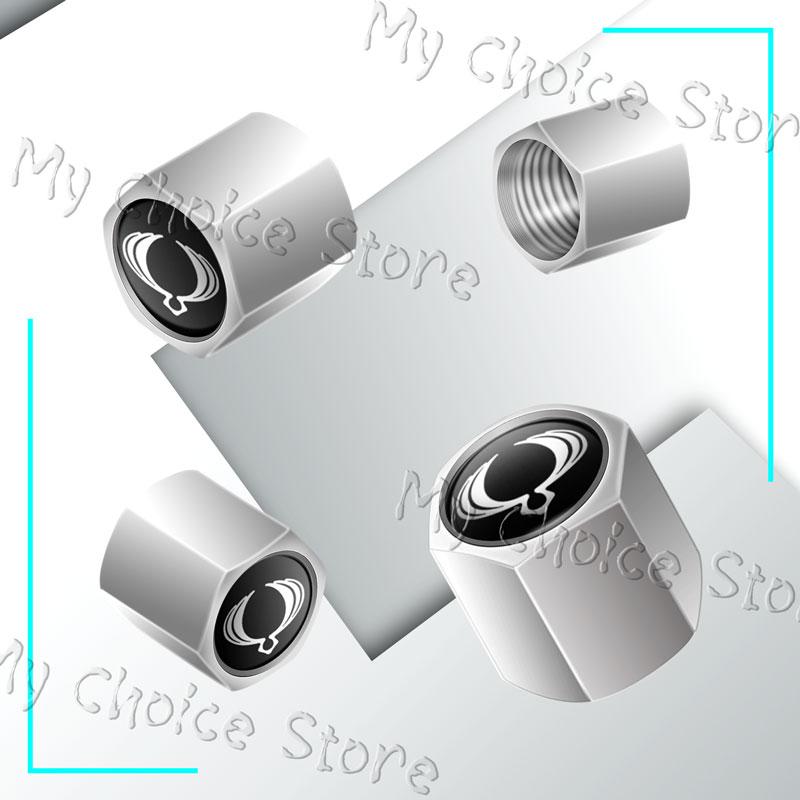 4Pcs Emblem Car Wheel Tire Valve Caps Tyre Rim Stem Airdust Waterproof Covers For Ssangyong Actyon Sport Korando Rexton Kyron