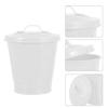 MAGICLULU Mini Galvanized Trash Can Metal Bucket with Lid Tabletop Small Wastebasket Tiny Rubbish Bin Flower Pot Cute Pen Cup Holder for Makeup Brush