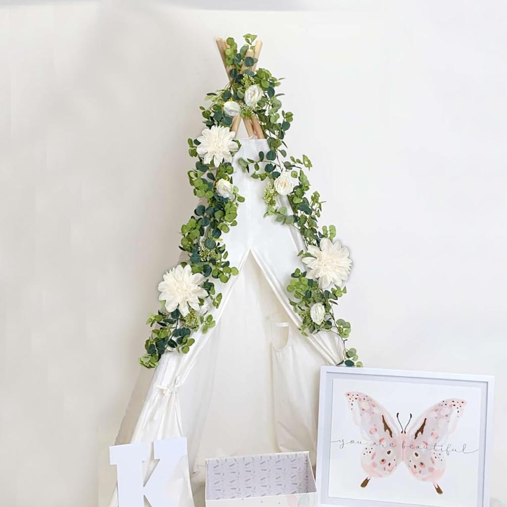 OrgMemory Garland Flower Artificial Plants Wall Hanging Wisteria Dahlia Artificial Flowers 180cm Wedding Ceremony Home Office Home Table Photography