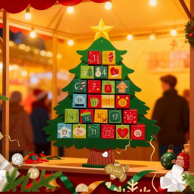 Countdown Calendar 24 Days Advent Ornaments Handmade Christmas Tree Ornaments For Winter Holiday Party Home Wall
