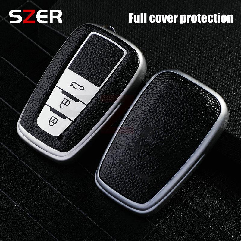 Auto Leather Tpu Car Key Cover Case Shell Fob For Toyota Prius Camry Corolla C-Hr Chr Rav4 Prado Keychain Accessories