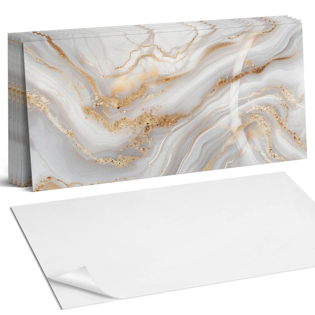 Package of Self-Adhesive Vinyl Tiles Abstract Waves With Details 6X60X30 Cm