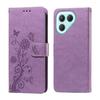 For TECNO Pova 7 Pro 5G Leather Case Butterfly Floral Imprint Wallet Stand Cover