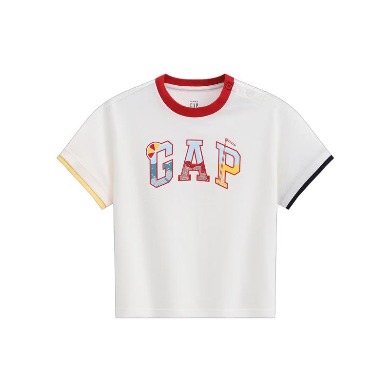 GAP Kids' Fun Logo Print Faux Two-Piece Short Sleeve T-Shirt