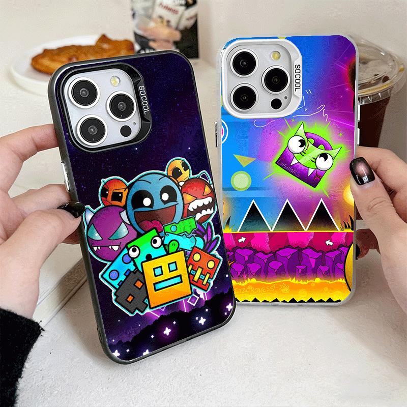 Geometry Dash Game Soft Phone Case for iPhone 15 16 17 Pro Max 17Air 16E 14 Plus 13 12 Mini Shockproof Cover Back Shell