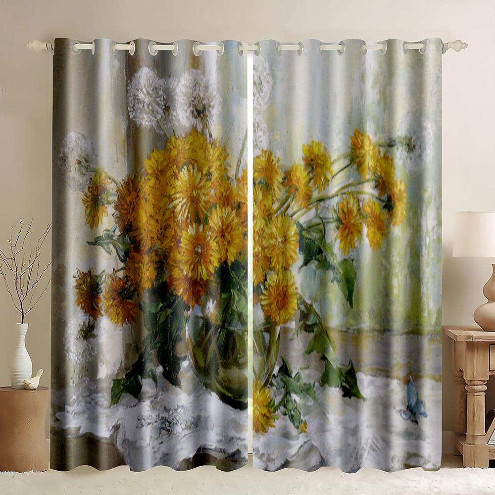 

Картина маслом, цветочные плотные затемняющие шторы на окна, розовые розы, красочные цветы, занавески на окна, романтические цветочные шторы W50H130(CM)x2&Hook