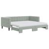 VidaXL Daybed with Trundle and Mattress Light Grey 90x190cm Velvet 3196728