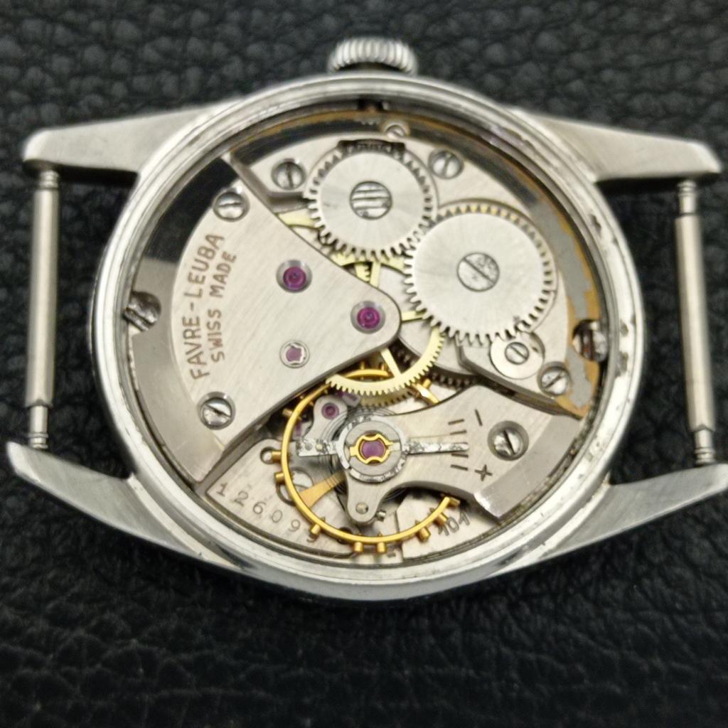 HAND-WINDING VINTAGE FAVRE LEUBA 101 SEA KING SWISS MENS PURPLE WATCH A702002-5 R208-a702002