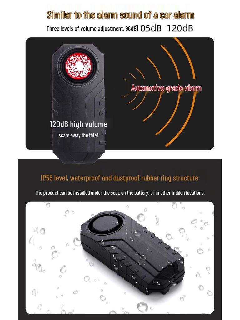 Wireless Bicycle Anti-Theft Alarm with Extra Loud Volume