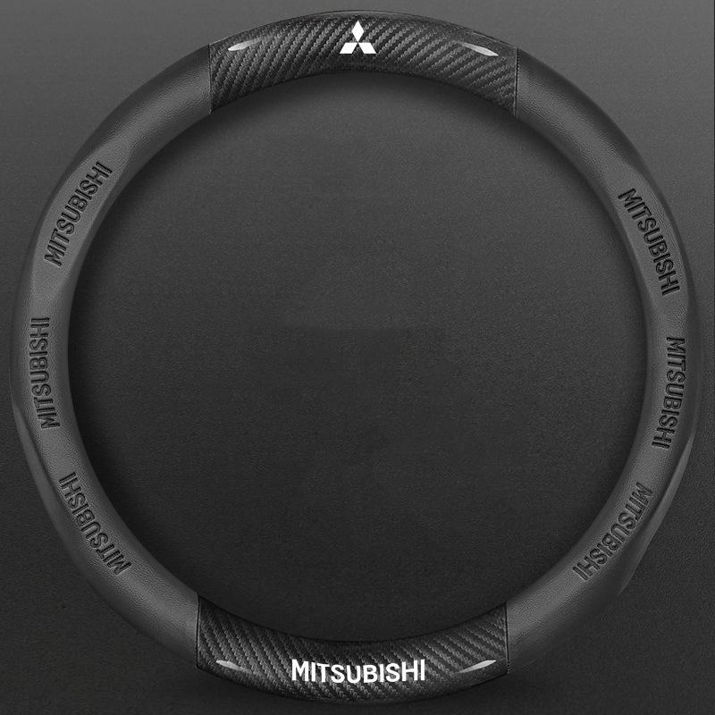 gzbf5 Carbon Fiber Pattern Car Steering Wheel Cover For Mitsubishi Outlander Pajero Asx Colt Lancer Evolution X L200 Triton RALLIART