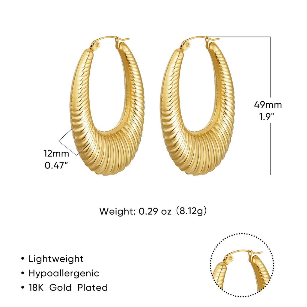 Simple Round Stainless Steel Earrings for Women Gold Color Piercing Hoop Earring Korean Vintage Jewelry Gift for Lover Mother