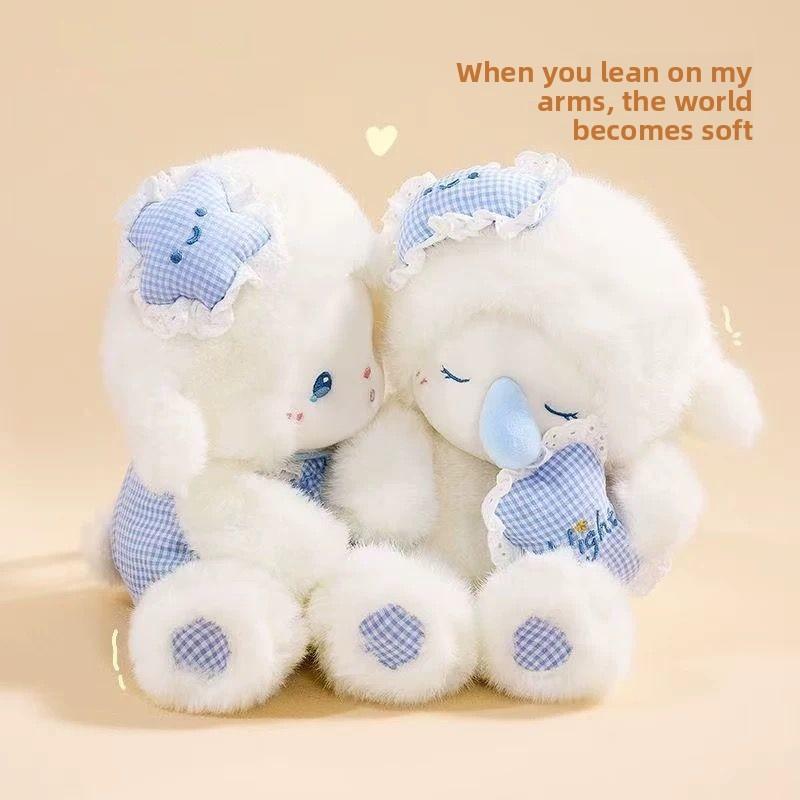 Plush Sheep Sleepy Toy With Checkered Pants Design And Pacifier Decor For Kids Bedtime Comfort