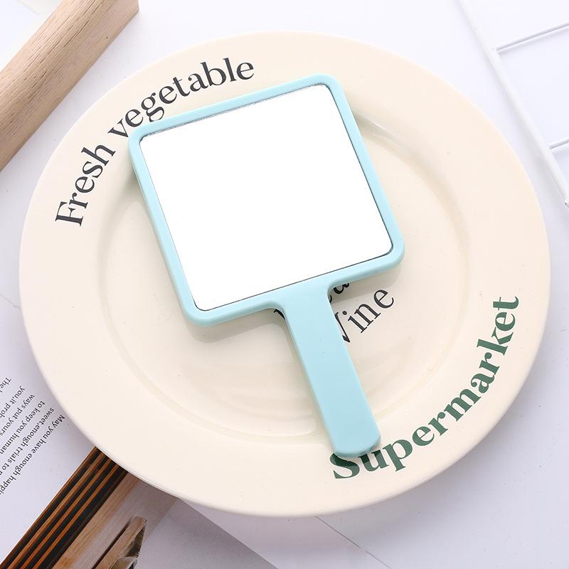 Anpassbarer quadratischer Kosmetikspiegel mit Griff - Farb- und LOGO-Optionen verfügbar