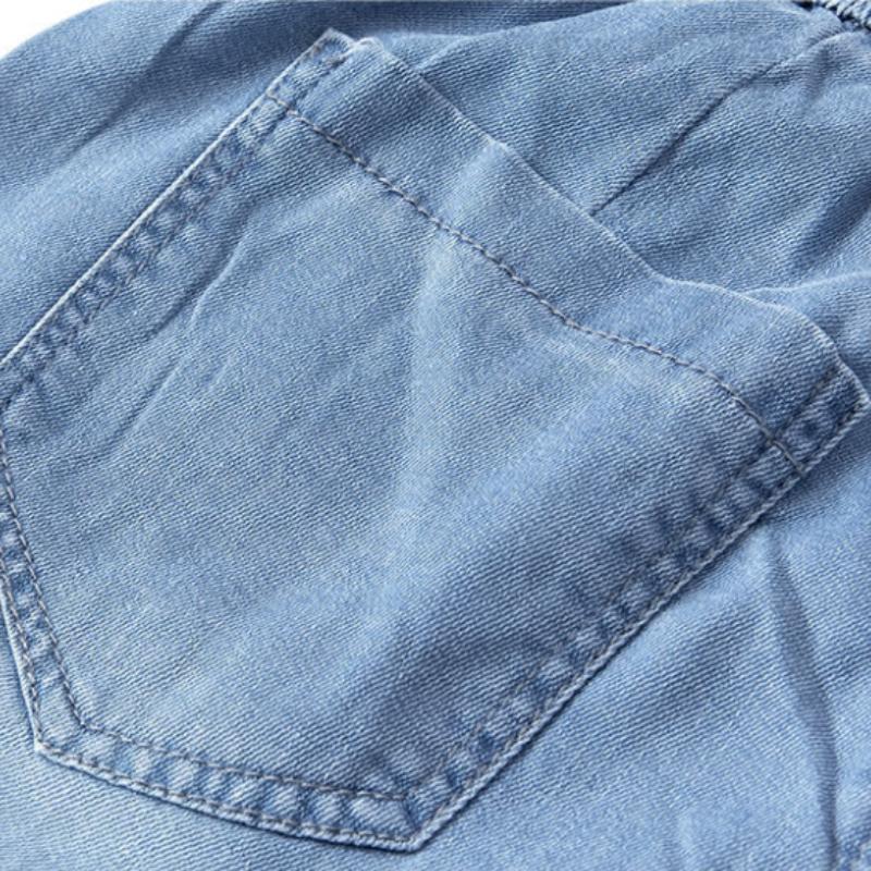 Tencelové tenké džínové šortky dámské letní s vysokým pasem volné volné tenké kalhoty široké nohavice ledový hedvábí pětibodové kalhoty