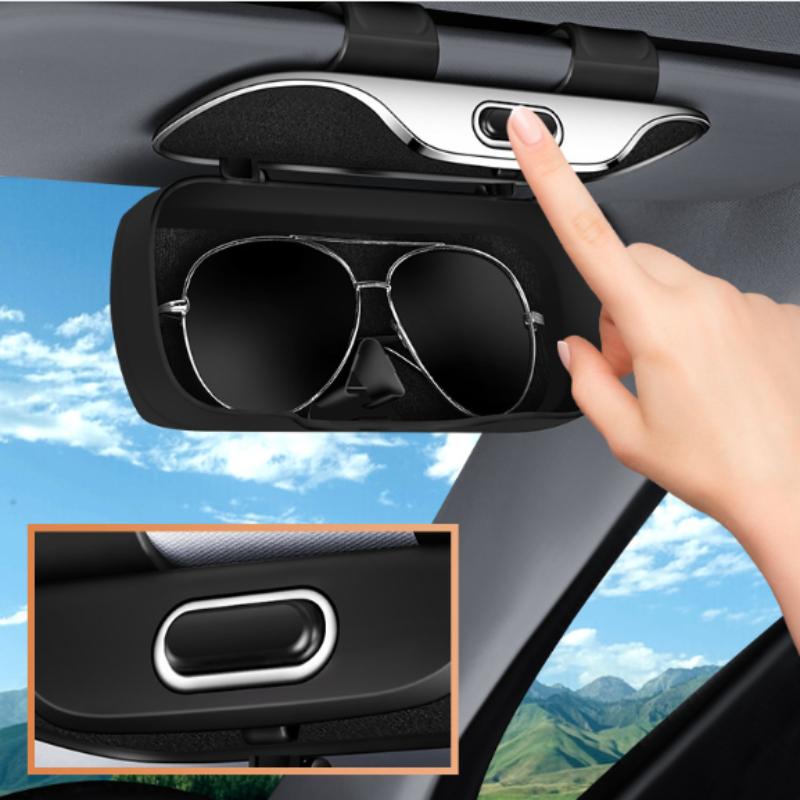 Multifunction Car Glasses Box Portable Car Sunglasses Holder Car Driving Glasses Holder Eyeglass Case Sun Visor