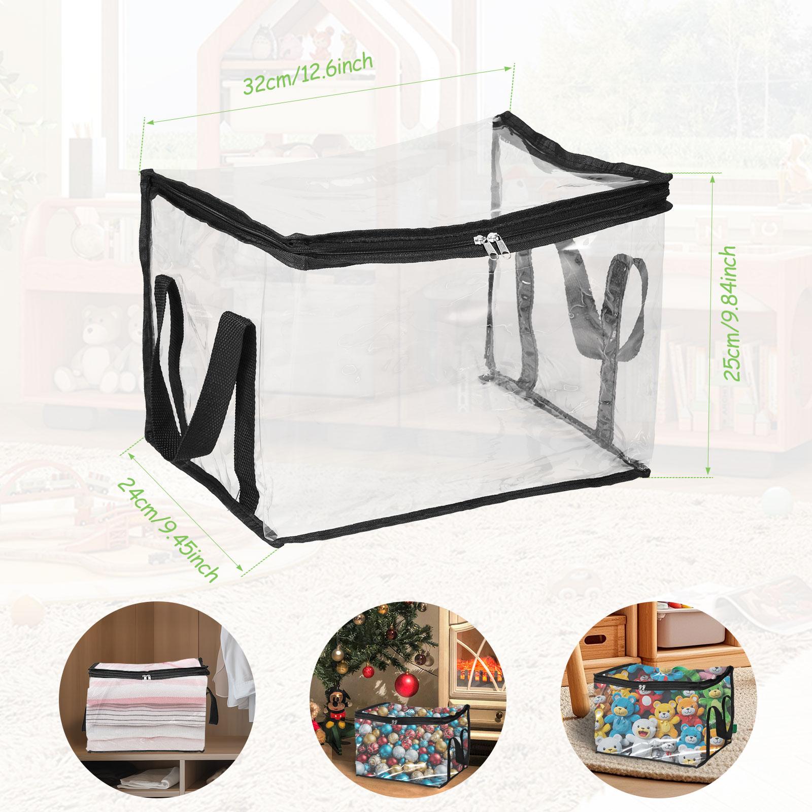 

Transparent Toy Storage Bag Large Capacity Waterproof Clear Organizer Bag with Zipper for Travel Washing Household Game Puzzle