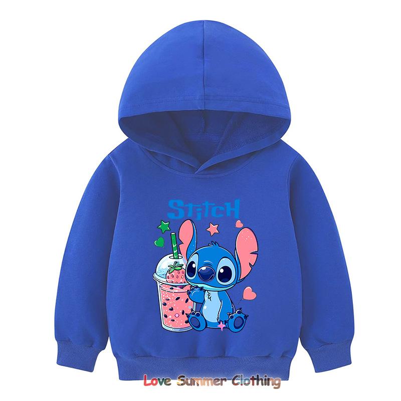 Stitch Hoodie for Kids HD Print Boys Girls Pullover Brother Sister Matching Hoodies Polyester  Casual Girls Sweatshirt Fall Age 4-14