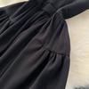 Summer Vintage Black Beading Collar Solid Sleeveless Long Midi Tank Party Dresses