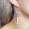 Punk Eardrop Bat Swords Pendant Earrings Gothic Bat Earrings Halloween Gift