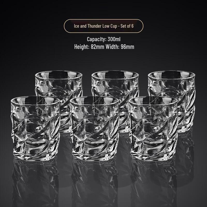 ZISIZ Ice Wave Pattern Glass Tumbler Set (6-Pack)