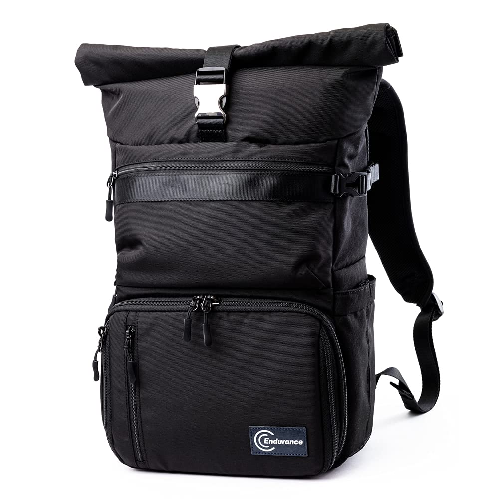 

[Endurance] Endurance Camera Bag ExtII Black Backpack Large Capacity 2 Air Chambers Backpack KNP32BK ((ExtII) Black)